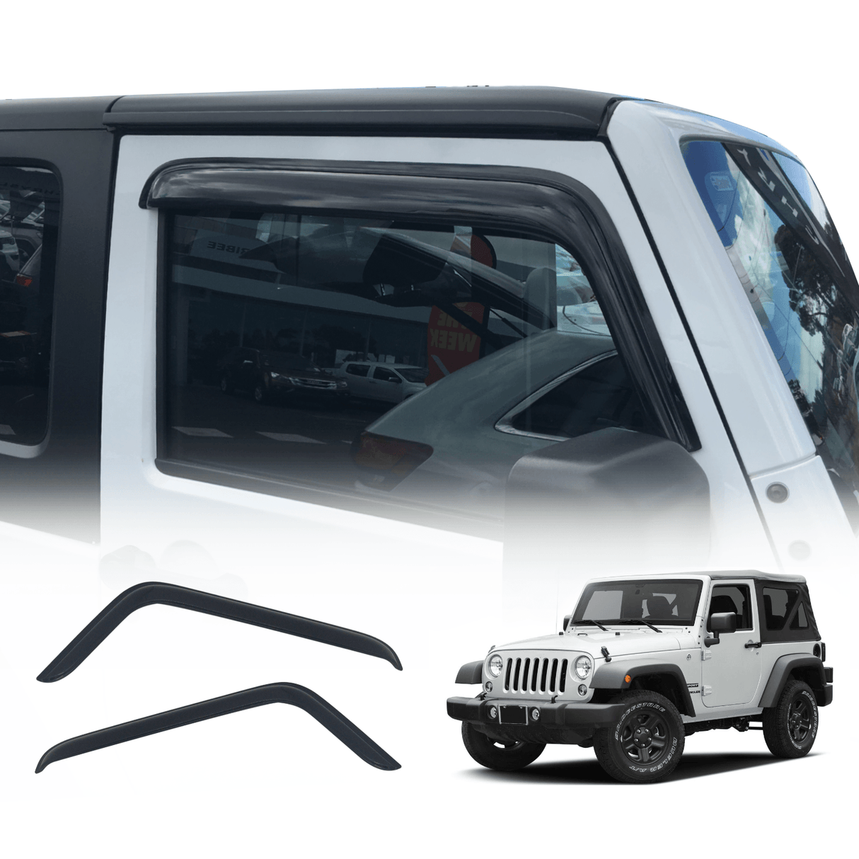 Luxury Weather Shields for Jeep Wrangler JK Series 2007-2018 2PCS
