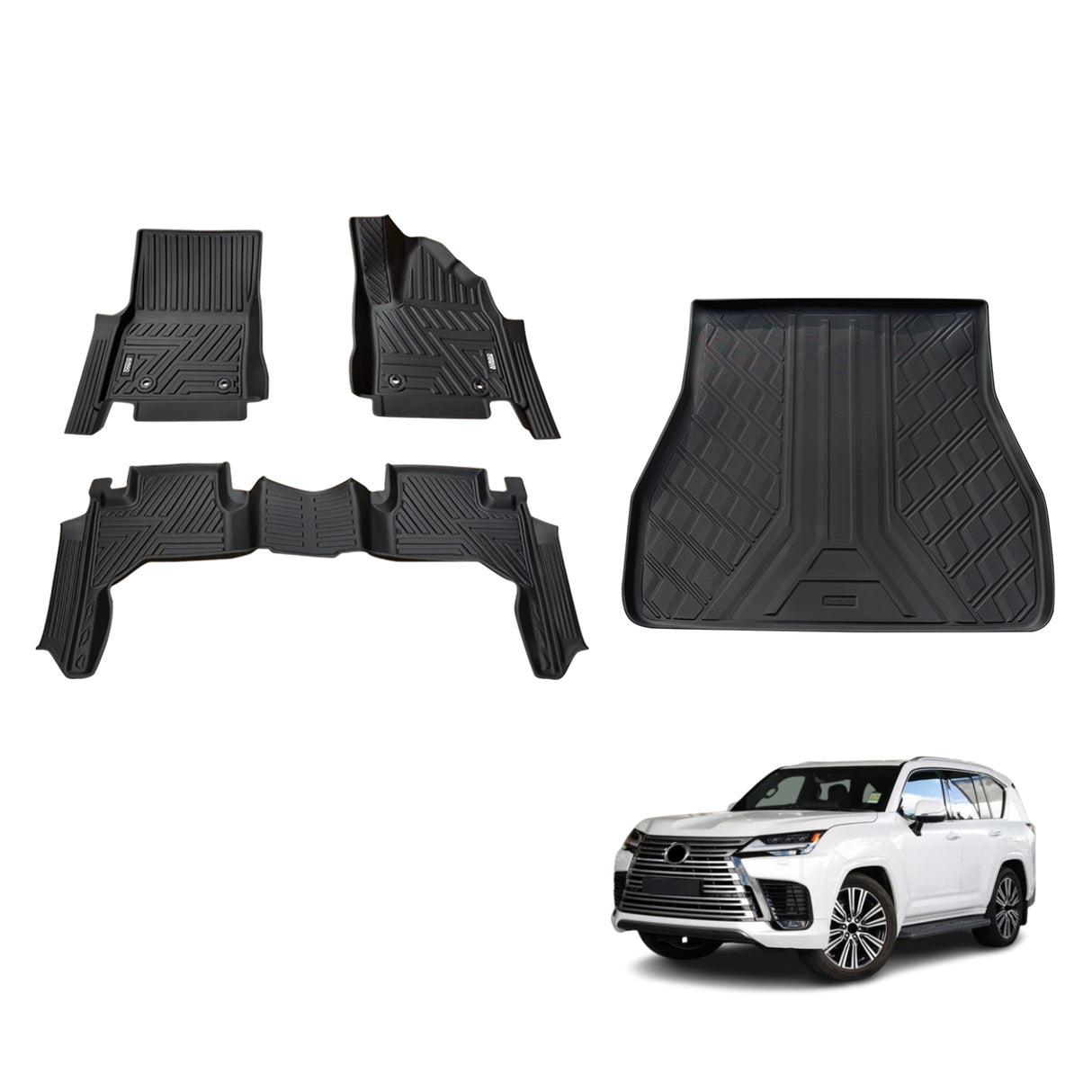 Pre-order 5D TPE Car Floor Mats for Lexus LX500d LX600 2021-Onwards