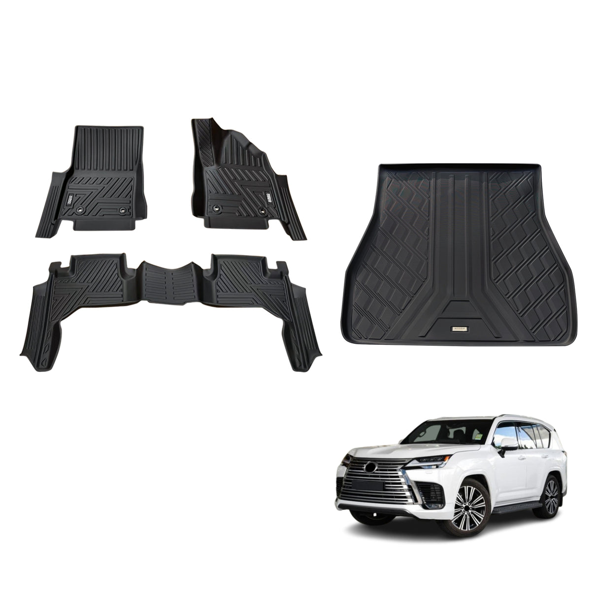 5D TPE Car Floor Mats for Lexus LX500d LX600 2021-Onwards