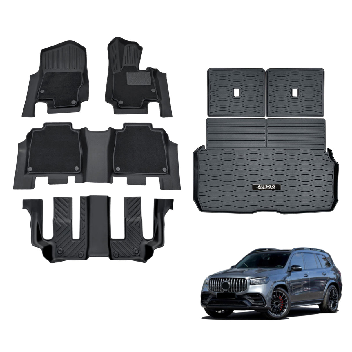 5D Double-Layer Car Floor Mats for Mercedes-Benz GLS Class X167 2019-Onwards