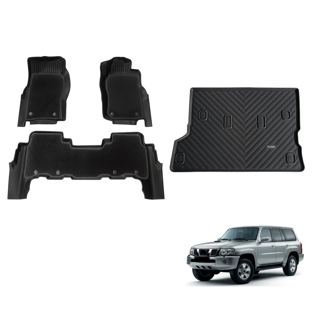 5D Double-Layer Car Floor Mats for Nissan Patrol GU Y61 1997-2015