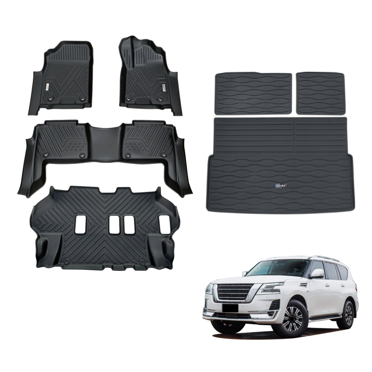 5D TPE Car Floor Mats for Nissan Patrol Y62 2012-Onwards