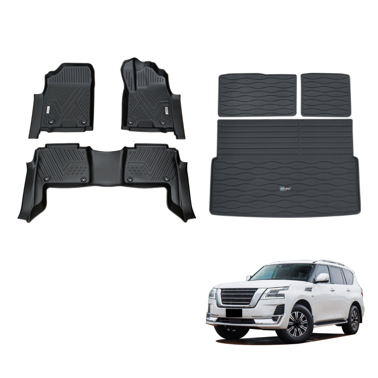 5D TPE Car Floor Mats for Nissan Patrol Y62 2012-Onwards