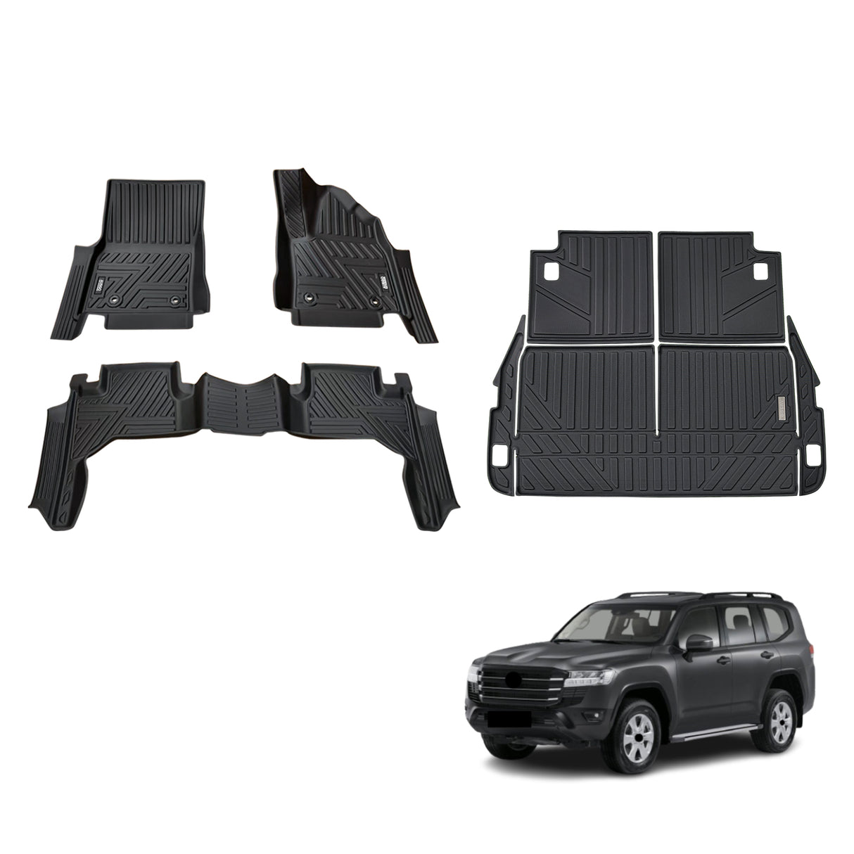 5D TPE Car Floor Mats for Toyota Land Cruiser 300 2021-Onwards