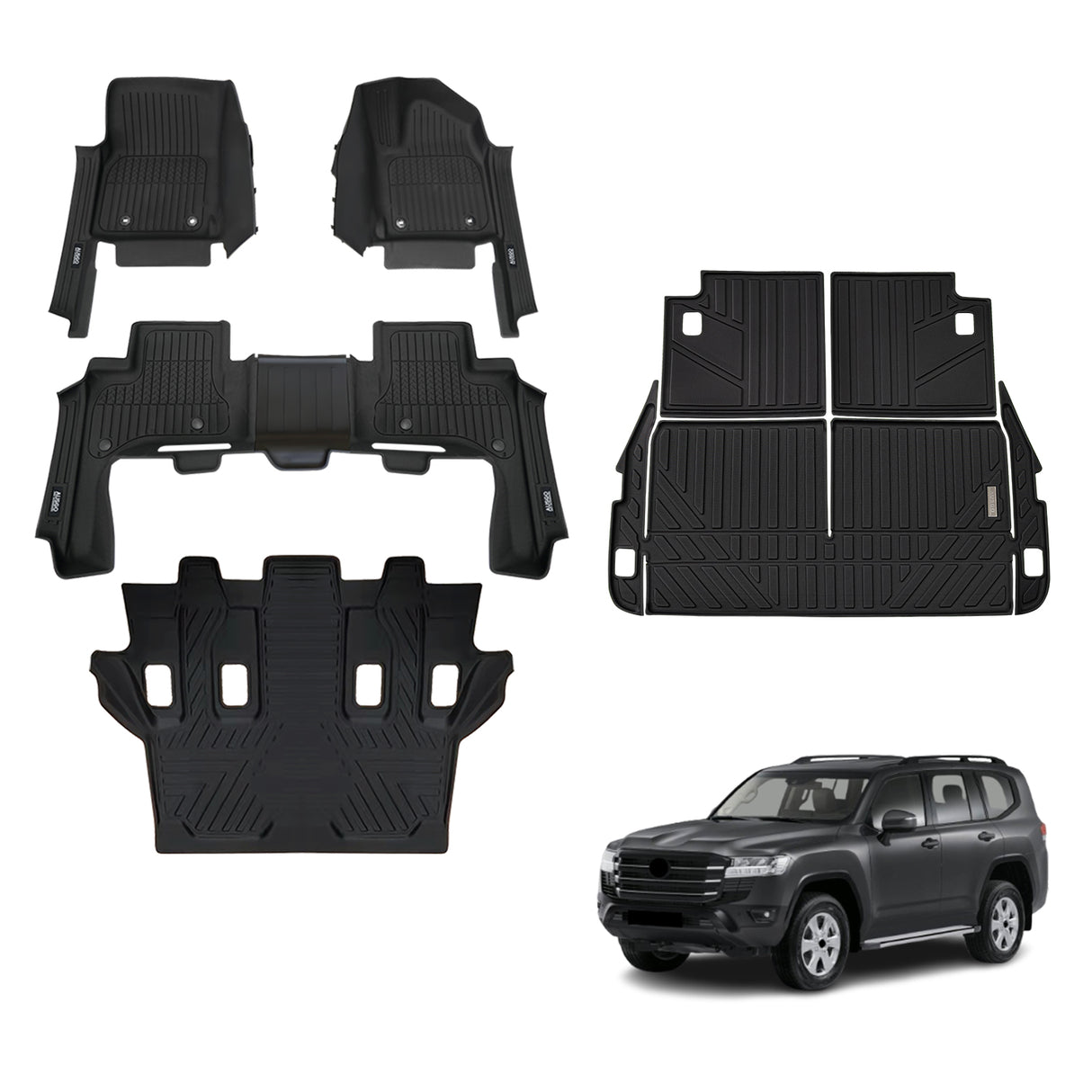 Injection 7D Car Floor Mats for Toyota Land Cruiser 300 2021-Onwards