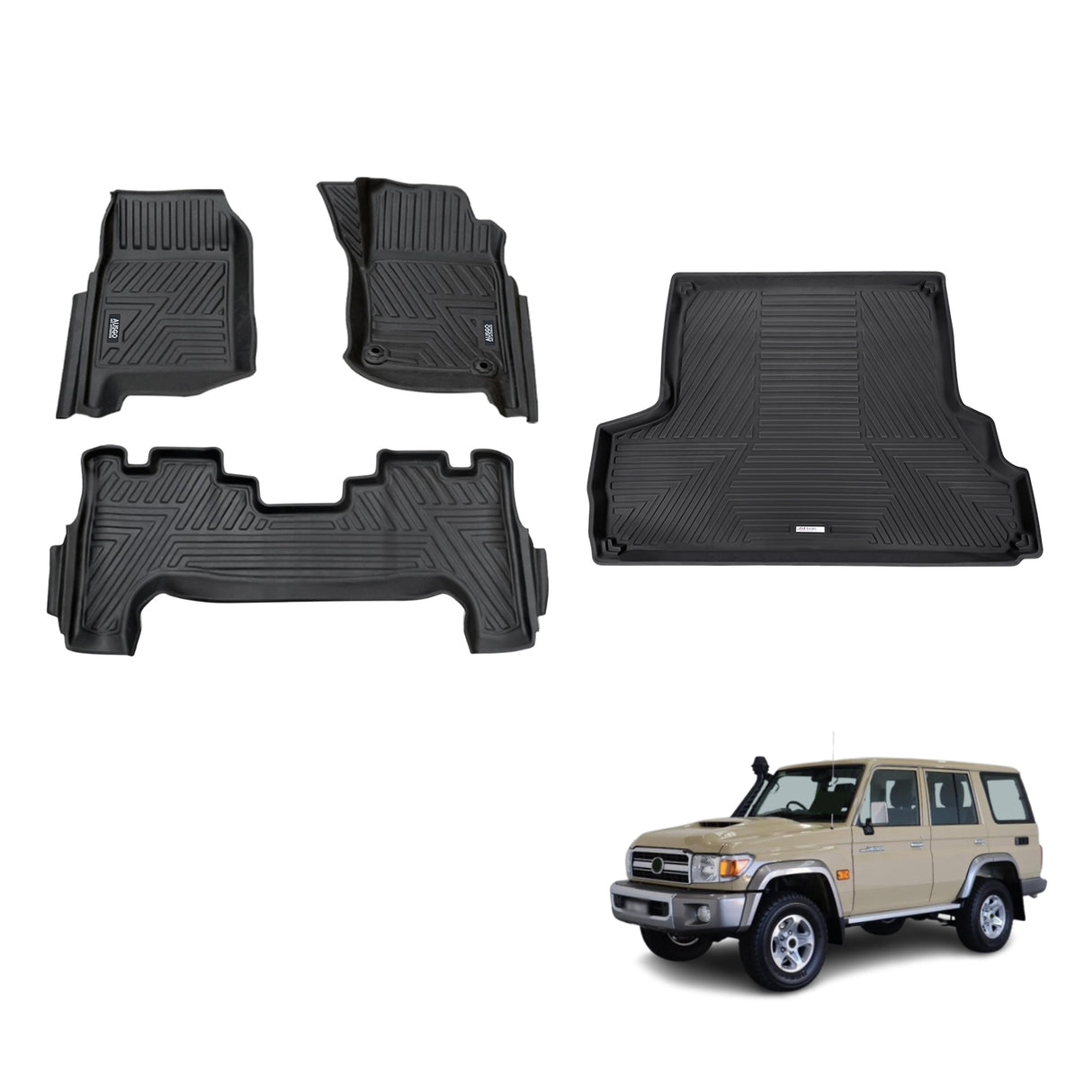 5D TPE Car Floor Mats for Toyota Land Cruiser 76 2012-2023