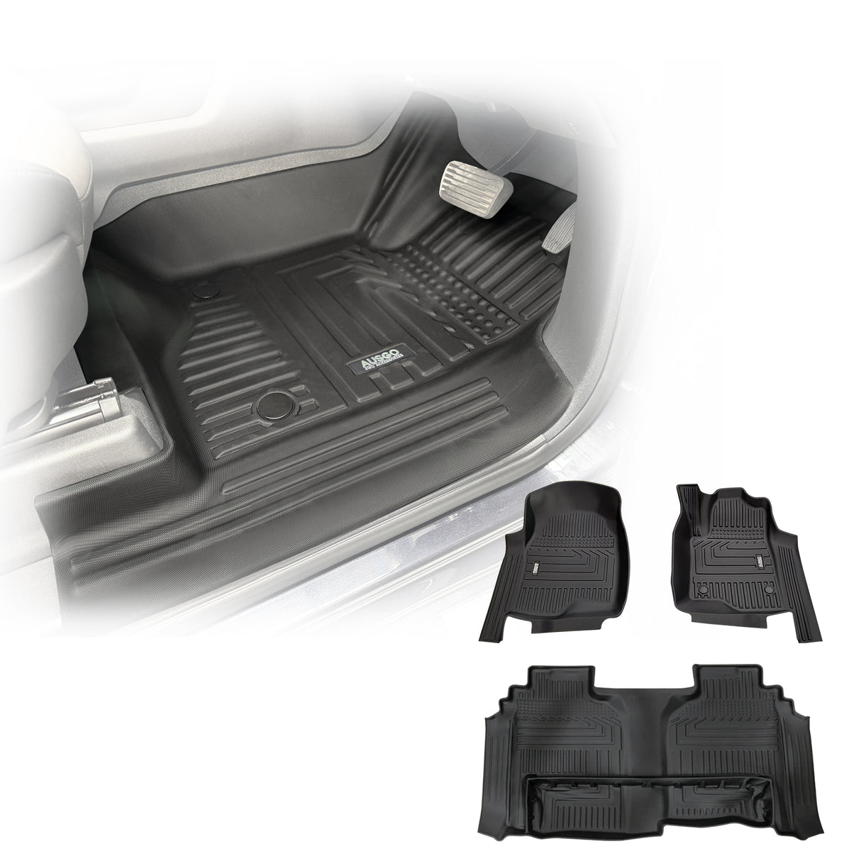 5D TPE Car Floor Mats for Chevrolet Silverado 1500 T1 Series 2020-Onwards
