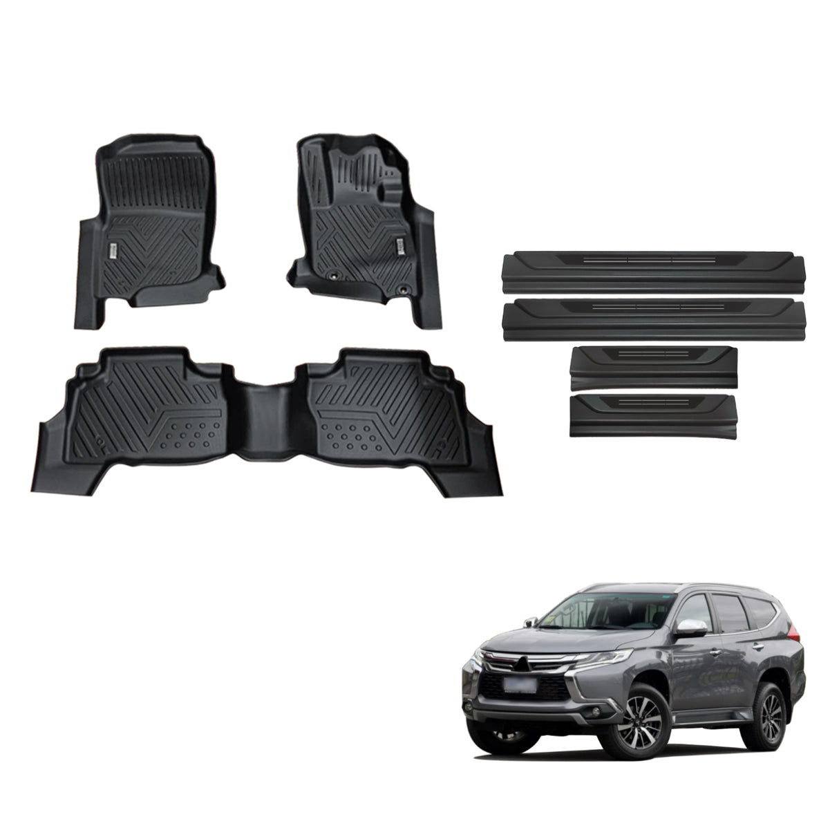 Floor Mats & Door Sill Protector for Mitsubishi Pajero Sport 2015-Onwards