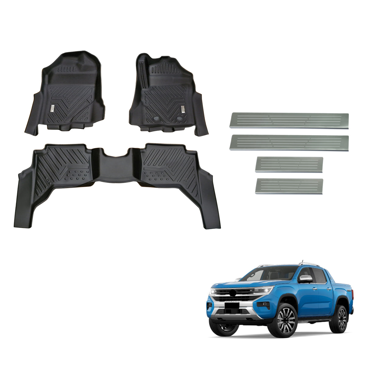 Floor Mats & Door Sill Protector for Volkswagen Amarok NF Series Dual Cab 2023-Onwards