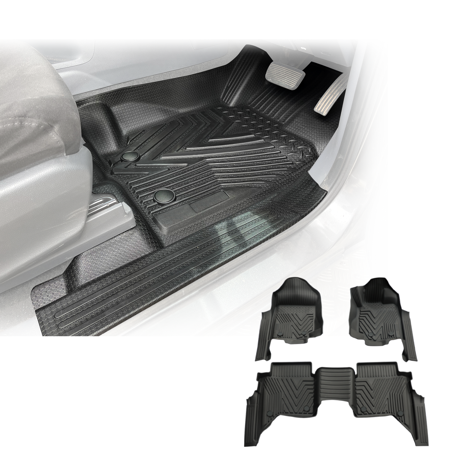 Injection 5D Car Floor Mats for Ford Ranger PX/PX2/PX3 Dual Cab 2011-2022