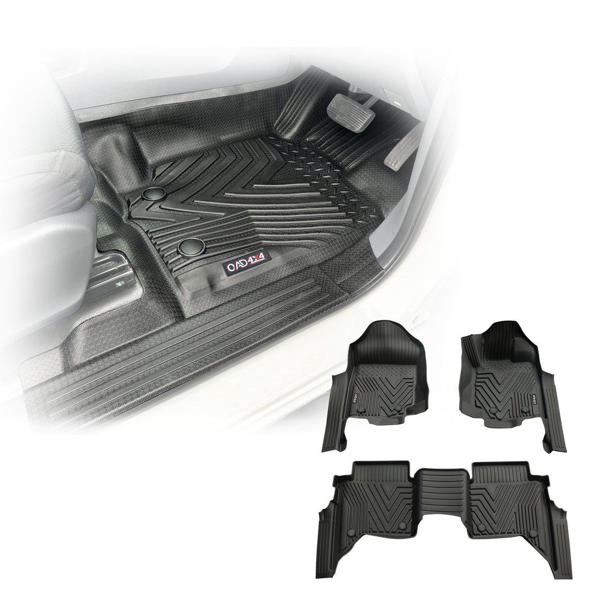 Injection 5D Car Floor Mats for Ford Ranger PX/PX2/PX3 Dual Cab 2011-2022