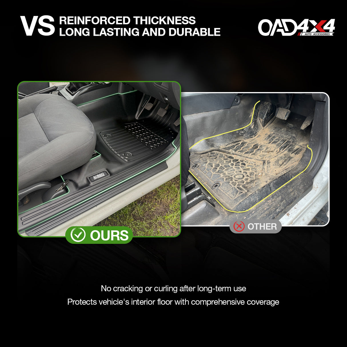 7D TPE Car Floor Mats for ISUZU D-MAX DMAX Dual Cab 2008-2012
