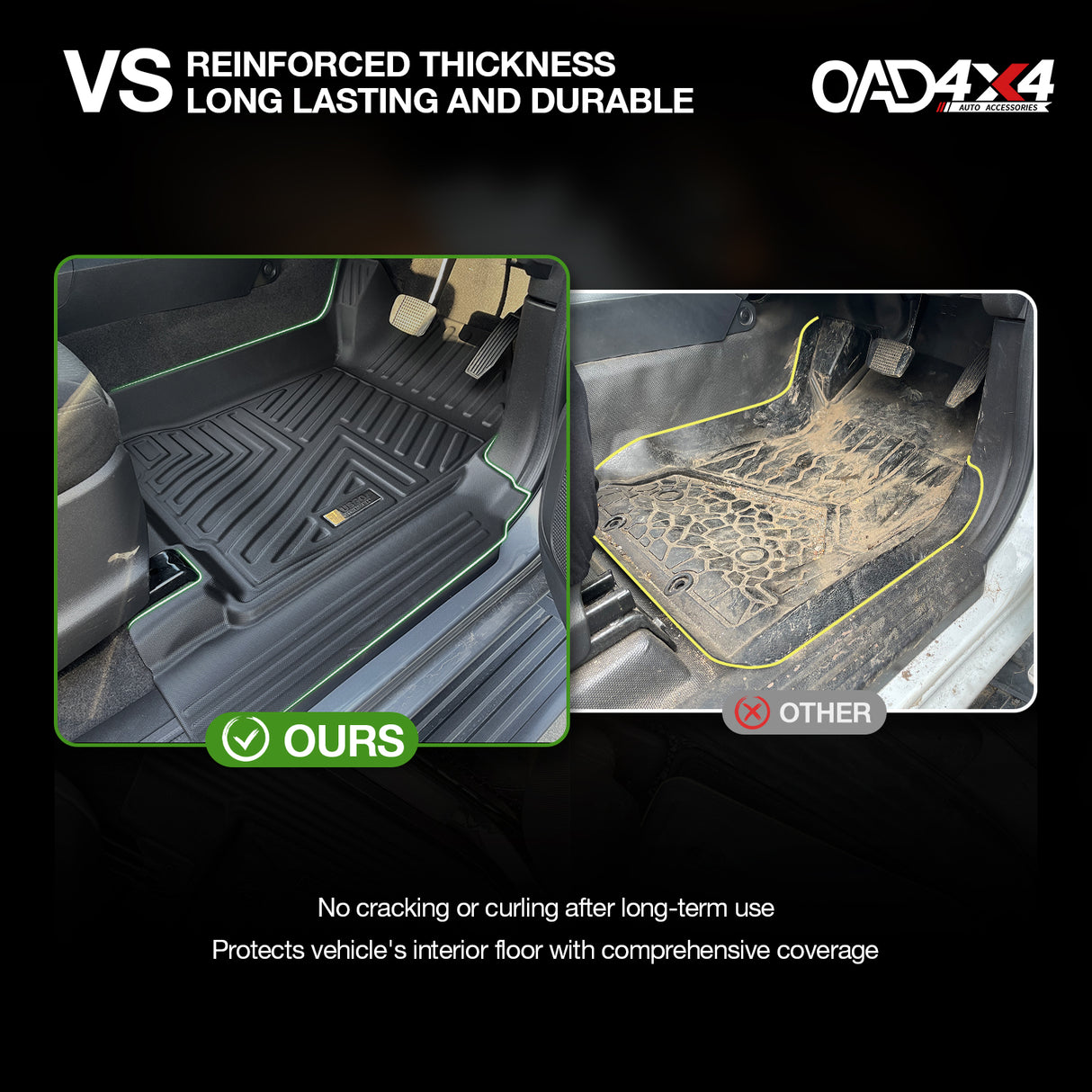 5D TPE Car Floor Mats for Holden Colorado RG Dual Cab 2012-2020