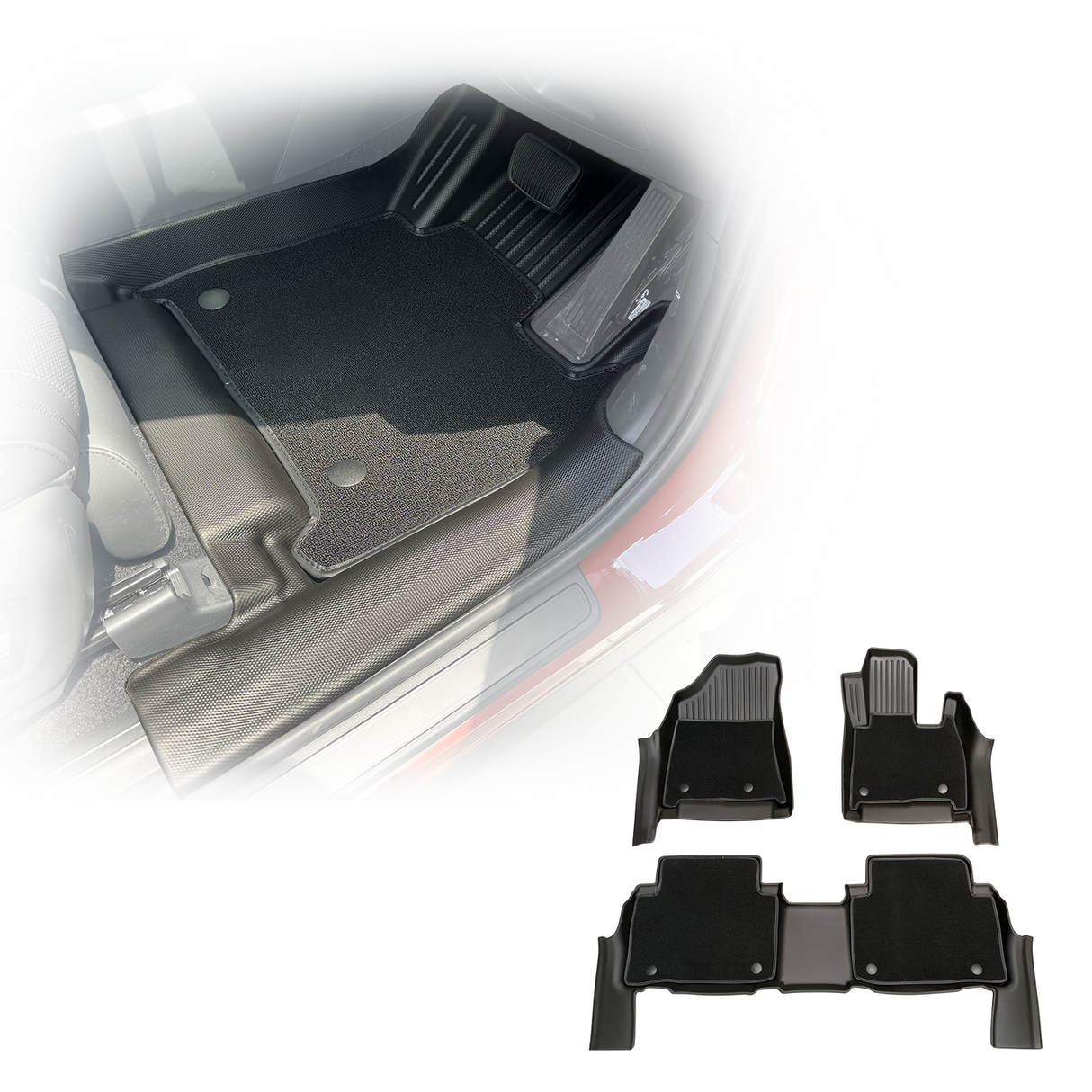 5D Double-Layer Car Floor Mats for Hyundai Santa Fe MY25 2024-Onwards