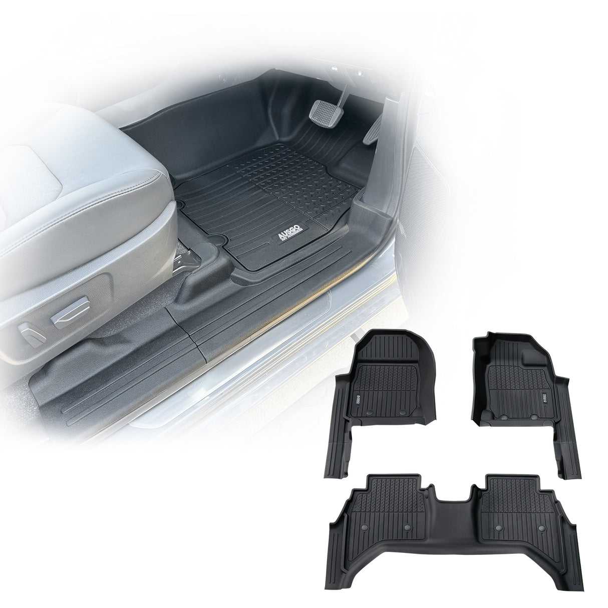 Injection 7D TPE Car Floor Mats for ISUZU D-MAX Dual Cab 2020-Onwards