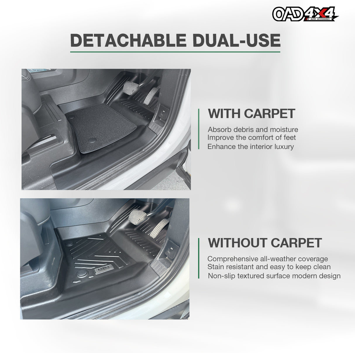 5D Double-Layer Car Floor Mats for Land Rover Defender L663 110 5 Seats 2020-Onwards
