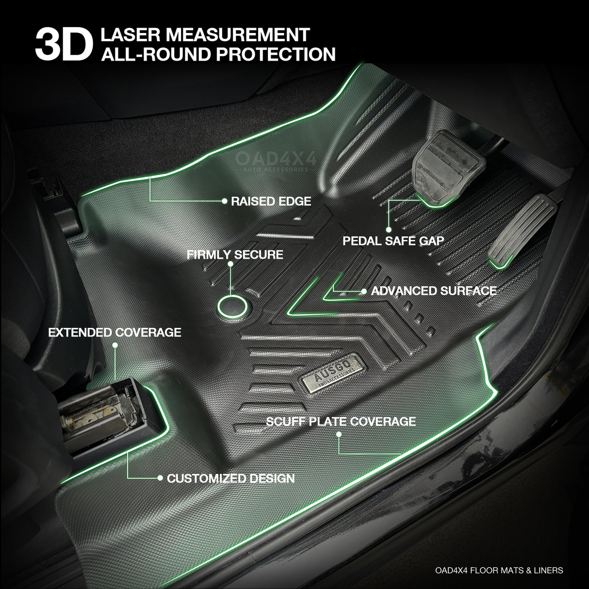 5D TPE Car Floor Mats for Land Rover Discovery 3 4 2004-2016