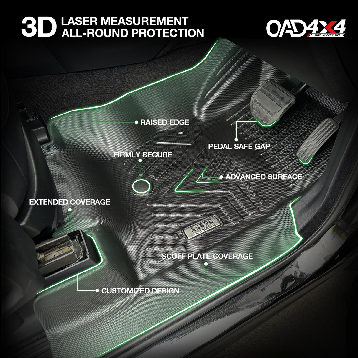 5D TPE Car Floor Mats for Land Rover Discovery 3 4 2004-2016