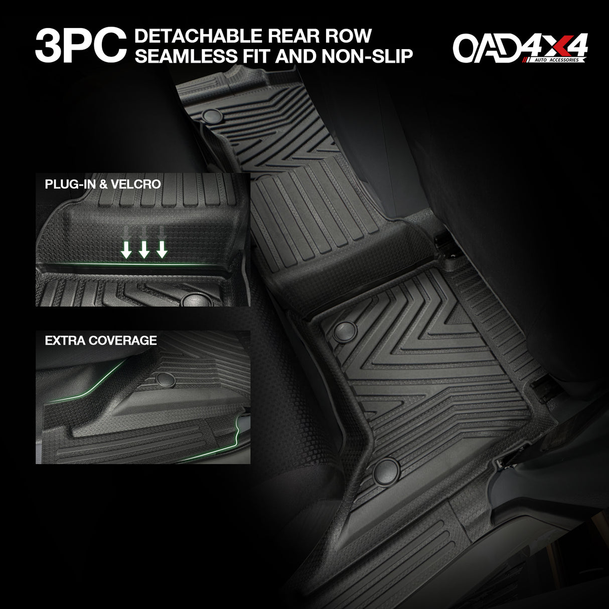 Injection Floor Mats & Door Sill Protector for Mazda BT-50 BT50 Dual Cab 2011-2020