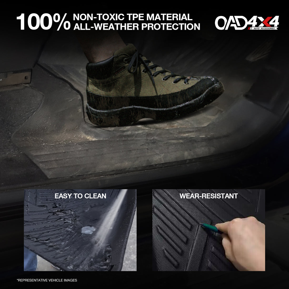 7D TPE Car Floor Mats for Mitsubishi Outlander 7 Seats Petrol 2021-Onwards