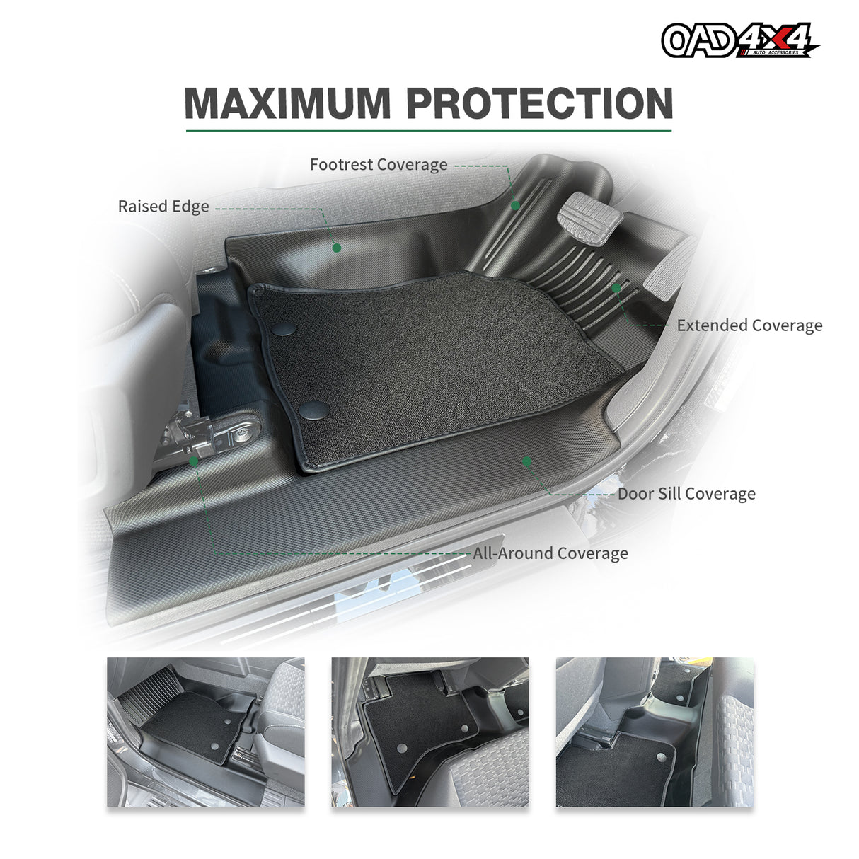 5D Double-Layer Car Floor Mats for Mitsubishi Triton MV All-New Dual Cab 2024-Onwards