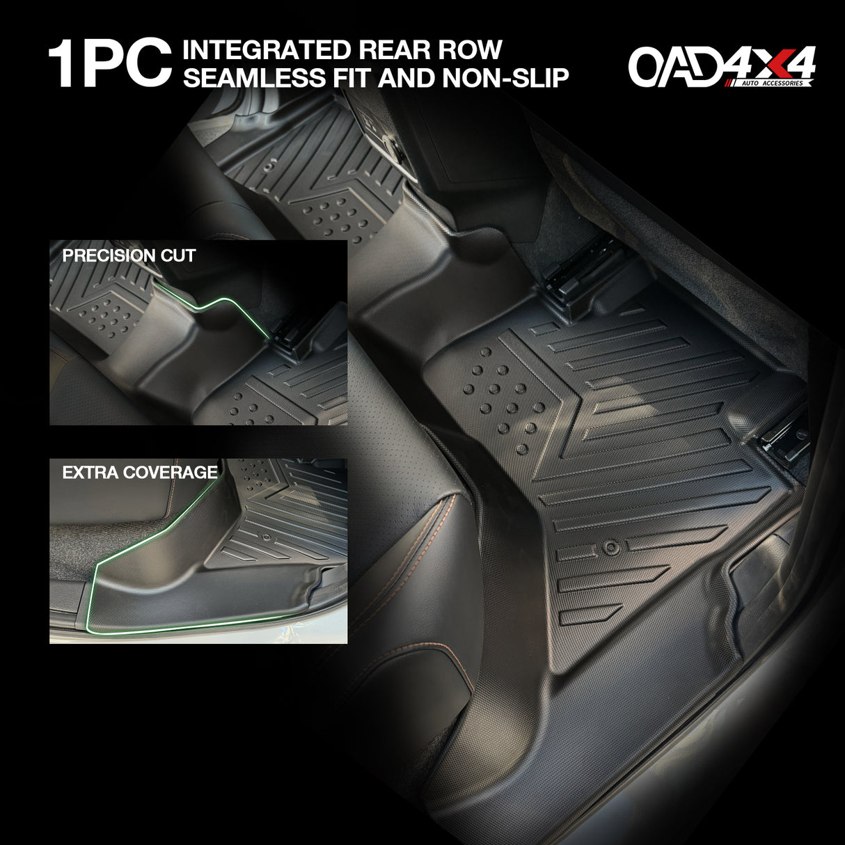 5D TPE Car Floor Mats for Mitsubishi Triton MV All-New Dual Cab 2024-Onwards