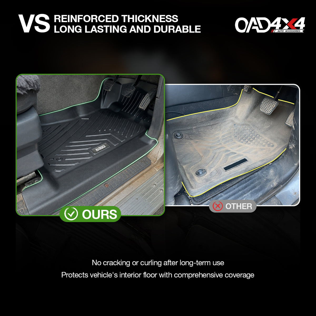 5D TPE Car Floor Mats for Nissan Patrol Y60 GQ Series Single Cab 1988-1997