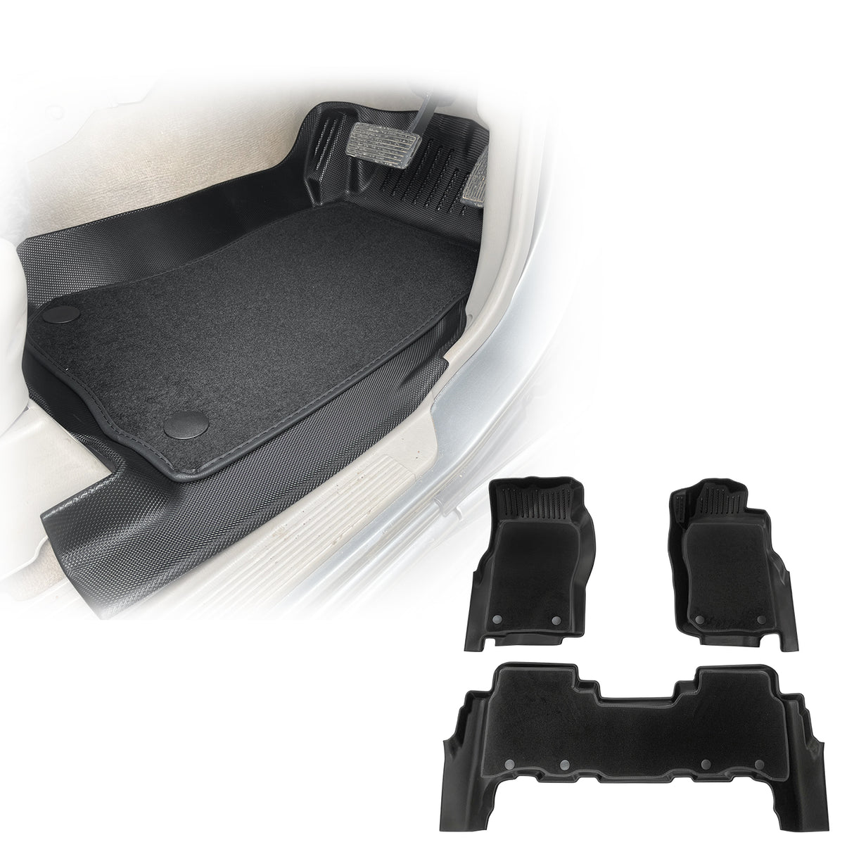 5D Double-Layer Car Floor Mats for Nissan Patrol GU Y61 1997-2015