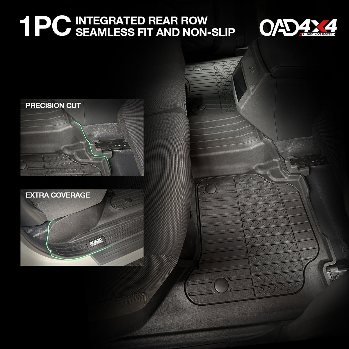 Injection 7D Floor Mats & Door Sill Protector for Toyota Hilux Dual Cab 2015-2025