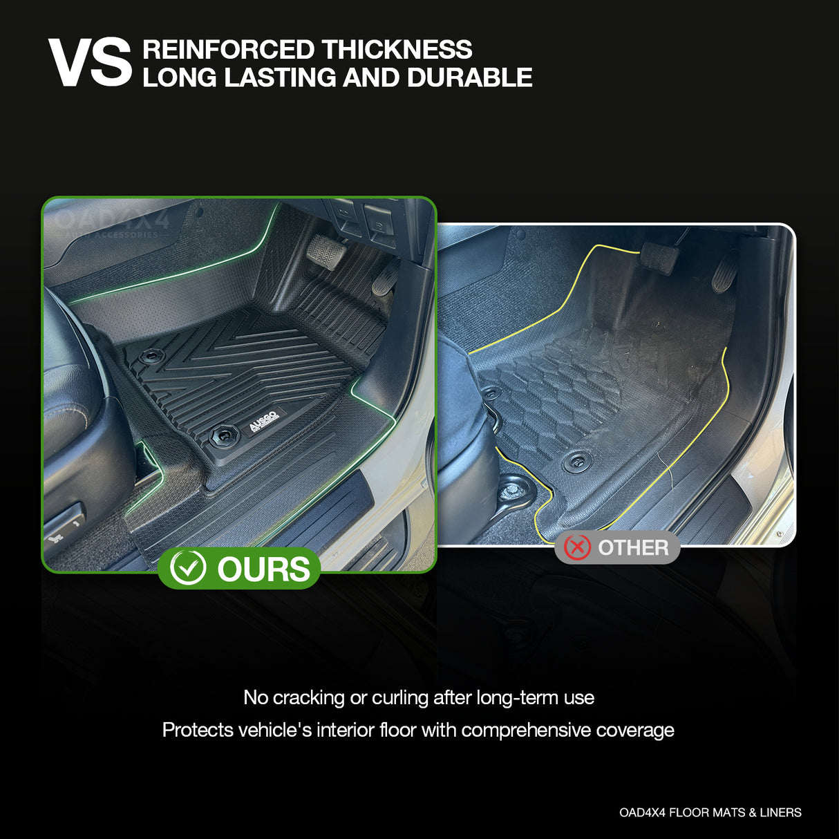 5D TPE Car Floor Mats for Toyota Hilux Single / Extra Cab 2015-Onwards