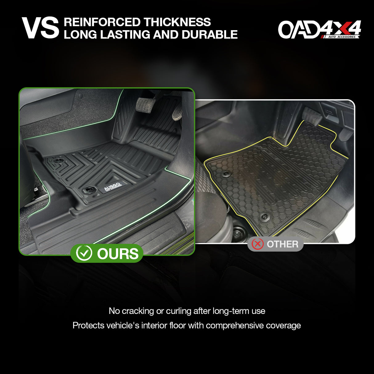 5D TPE Car Floor Mats for Toyota Hilux Dual Cab mild-hybrid 48V 2024-Onwards