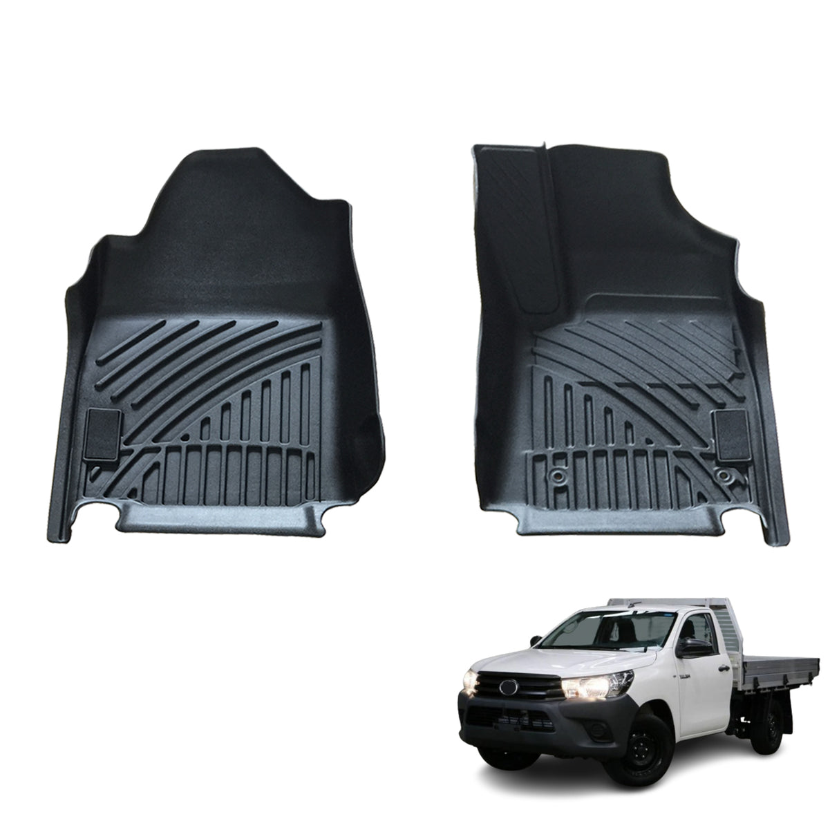 3D Car Floor Mats for Toyota Hilux Auto Single Cab 2015-Onwards