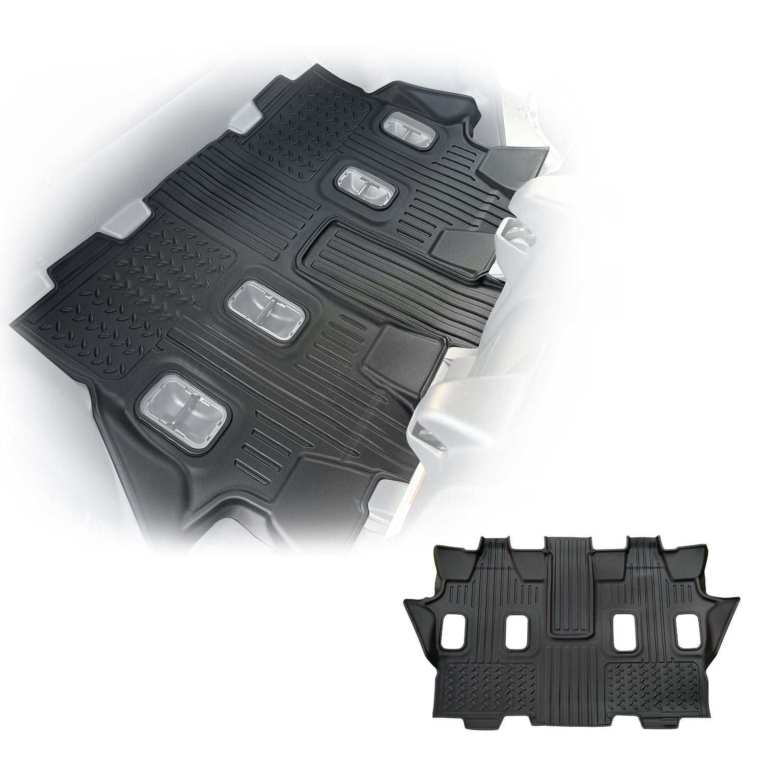 Third Row Car Floor Mats for Toyota Land Cruiser Prado 250 LC250 7 Seats 2024-Onwards