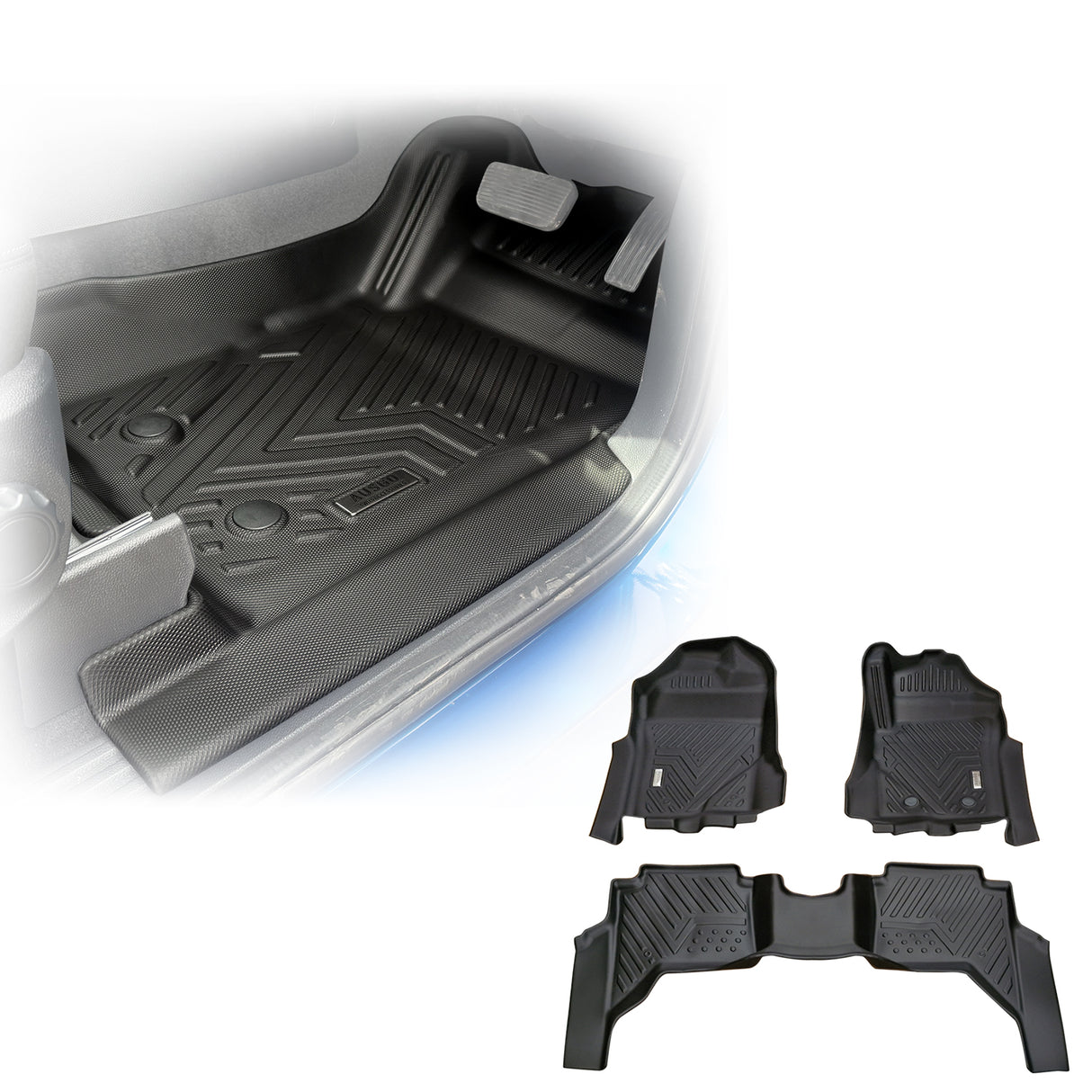 5D TPE Car Floor Mats for Volkswagen Amarok Next-Gen Dual Cab NF Series 2023-Onwards