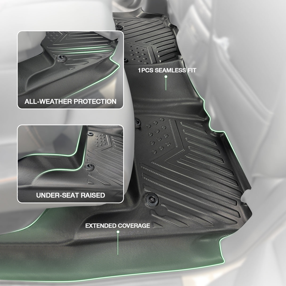 5D Double-Layer Car Floor Mats for Nissan Patrol Y62 2012-Onwards