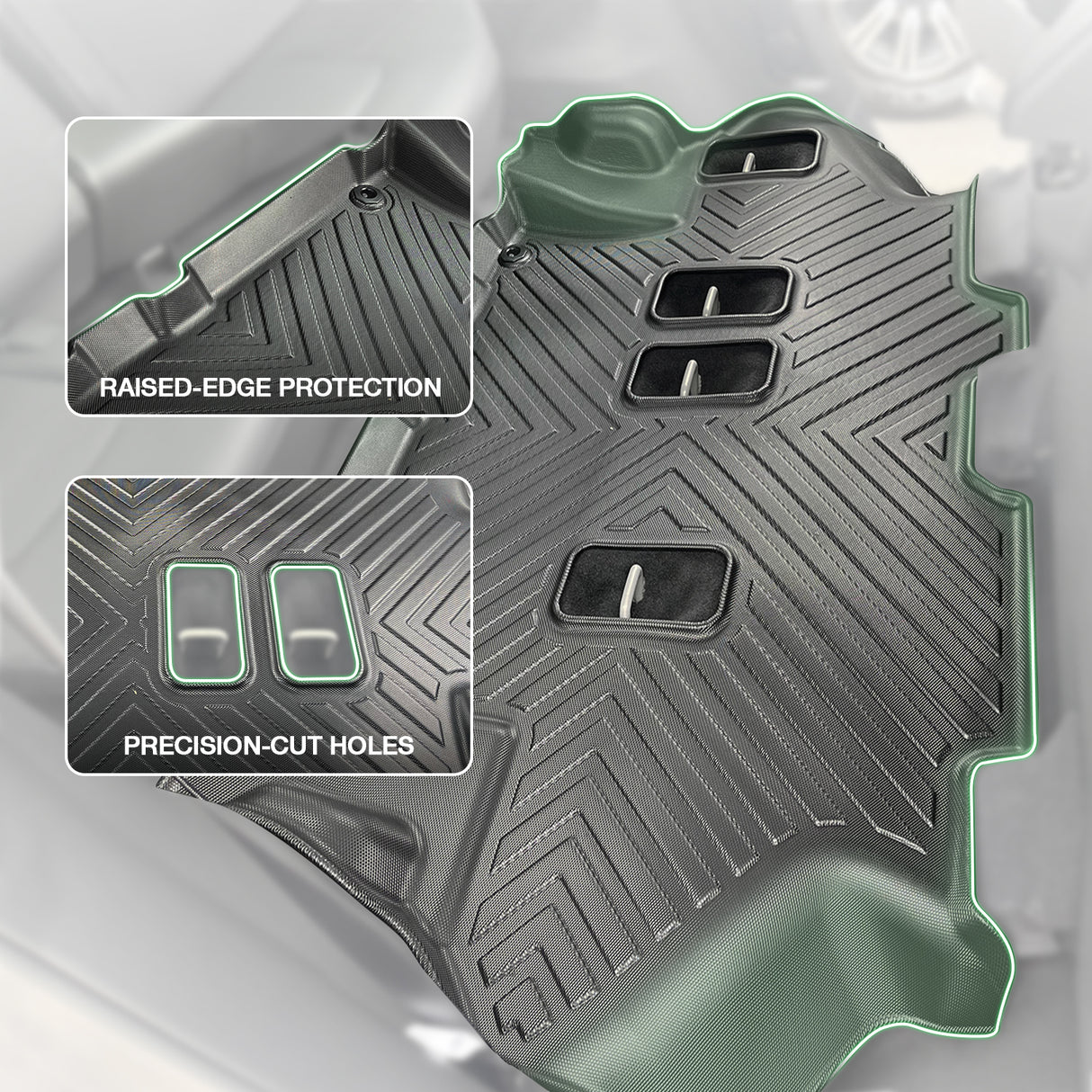 5D Double-Layer Car Floor Mats for Nissan Patrol Y62 2012-Onwards