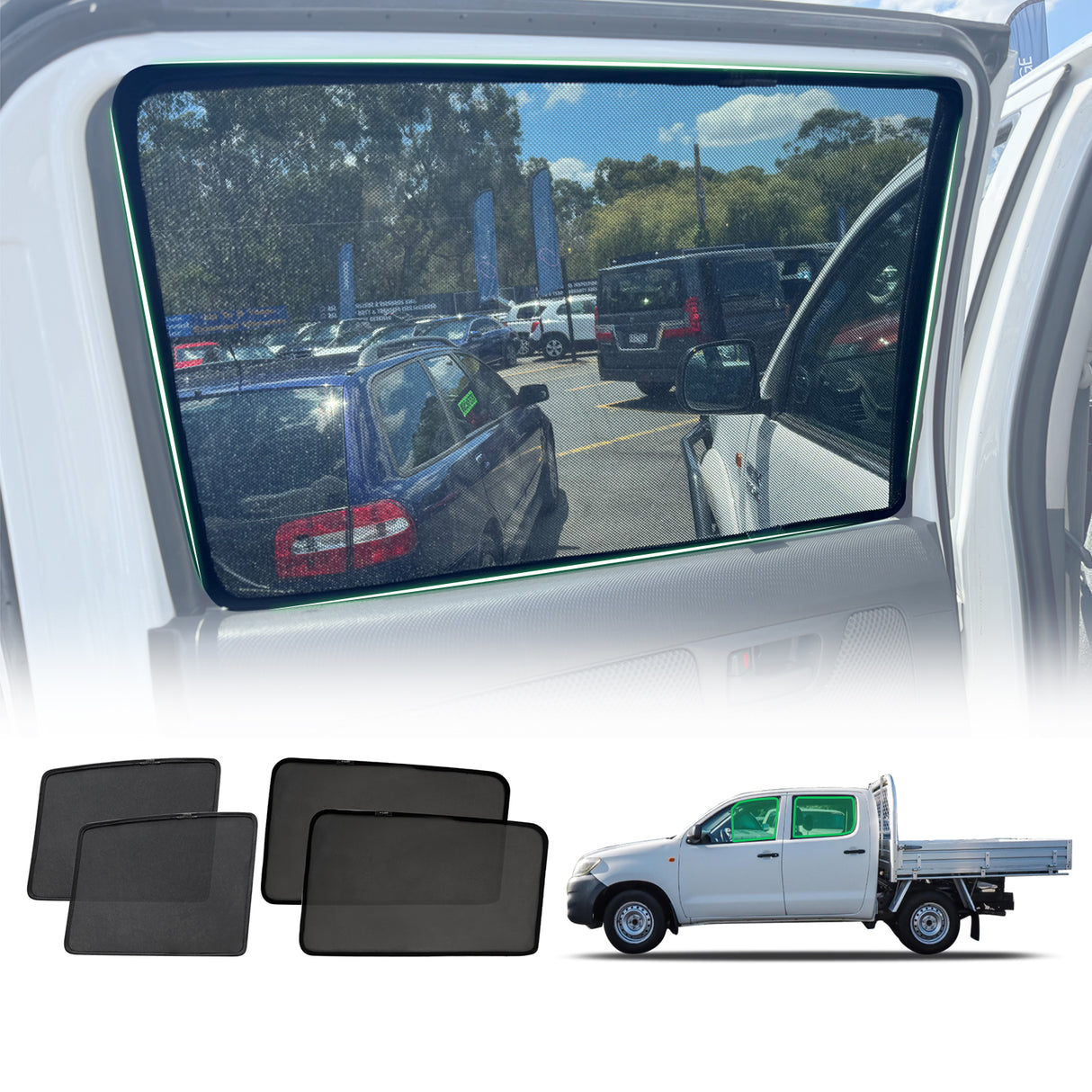 Pre-order Magnetic Window Sun Shade for Toyota Hilux Dual Cab 2005-2015
