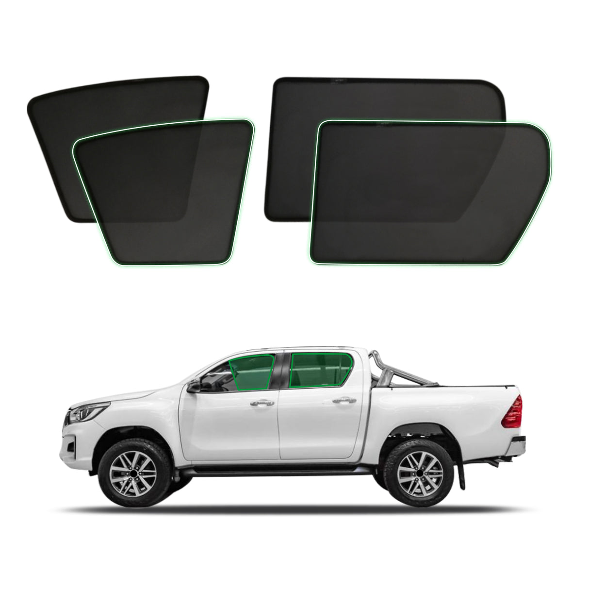 Magnetic Window Sun Shade for Toyota Hilux Dual Cab 2015-Onwards
