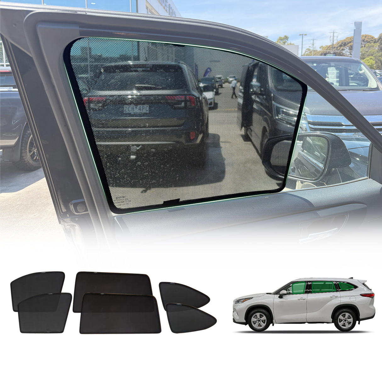 Magnetic Window Sun Shade for Toyota Kluger 2021-Onwards