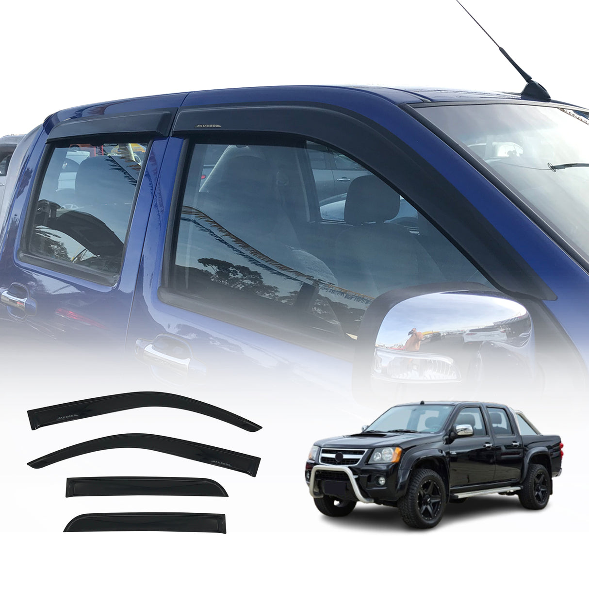 Luxury Weather Shields for Holden Colorado RC Series Dual Cab 2008-2012