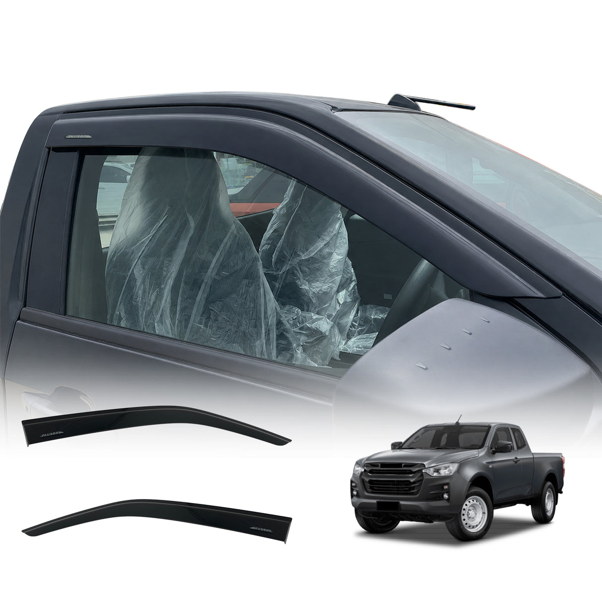 Injection Weather Shields for ISUZU DMAX D-MAX Single / Extra Cab 2020-Onwards 2PCS