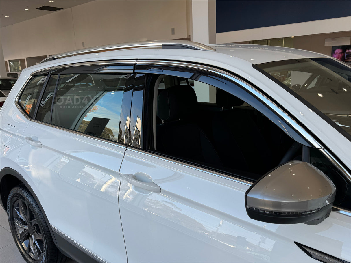 Stainless Edge Weather Shields for Volkswagen Tiguan L / ALL Space 2016-2025 6PCS