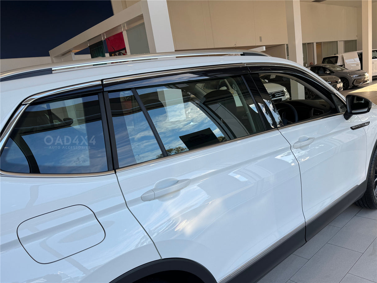 Stainless Edge Weather Shields for Volkswagen Tiguan L / ALL Space 2016-2025 6PCS