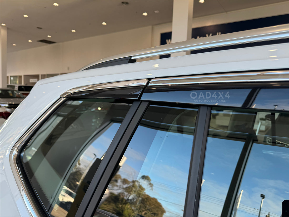 Stainless Edge Weather Shields for Volkswagen Tiguan L / ALL Space 2016-2025 6PCS