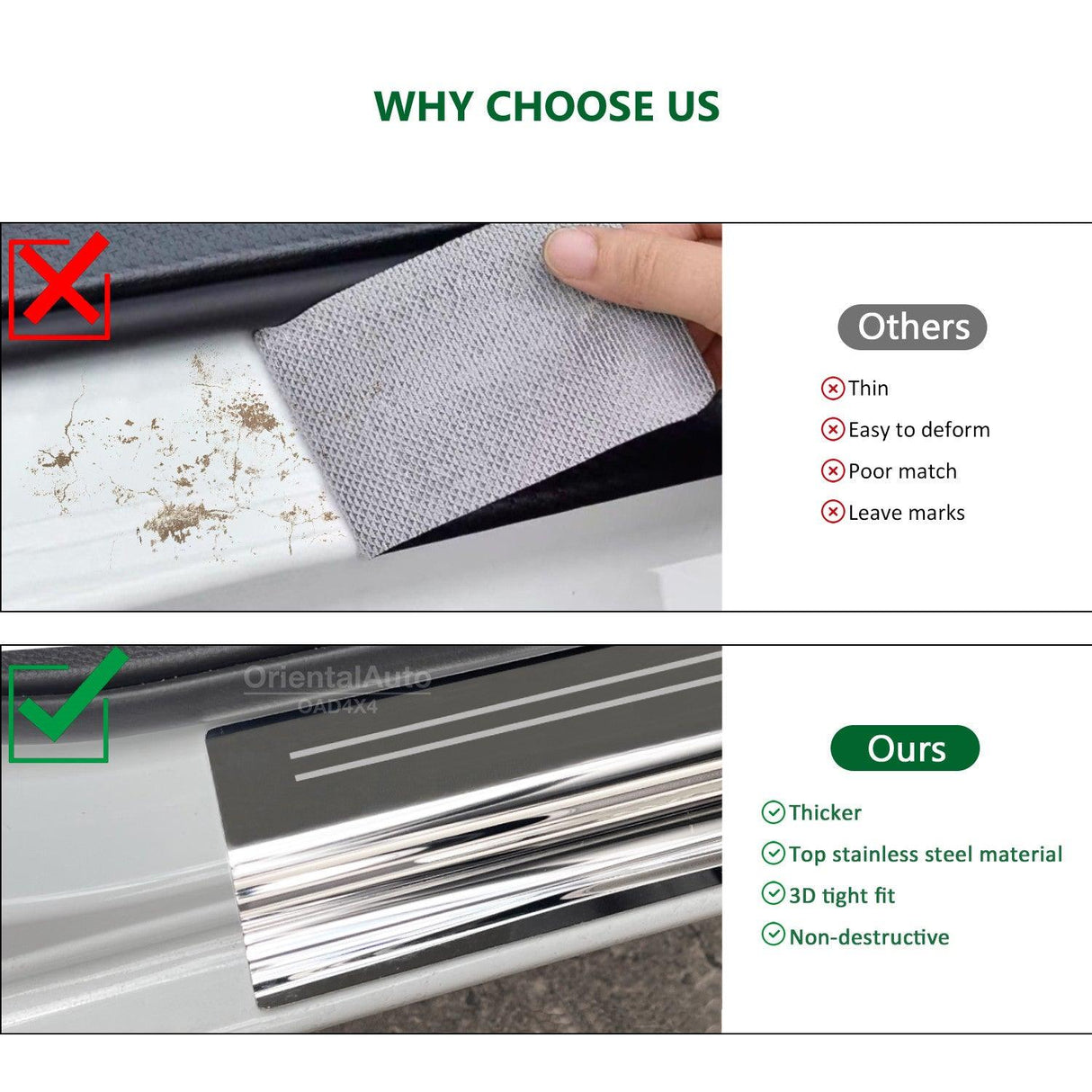 Stainless Door Sill Protector for Holden Colorado RG series Dual Cab 2012-2020