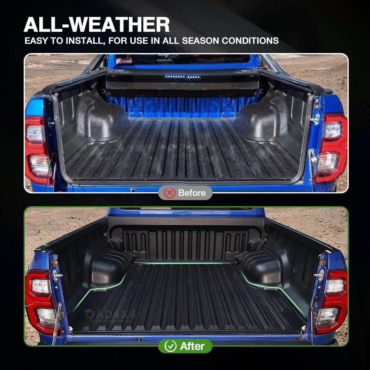 Ute Mat for Volkswagen Amarok Next-Gen Dual Cab NF Series 2023-Onwards with Factory Plastic Tub Liner