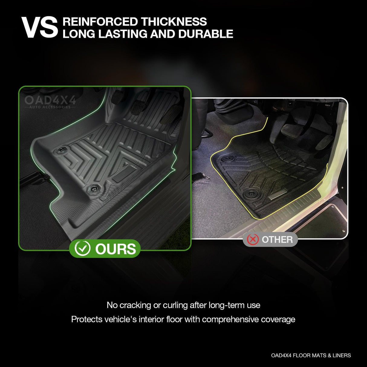 5D TPE Car Floor Mats for Toyota Land Cruiser 79 Dual Cab 2012-Onwards