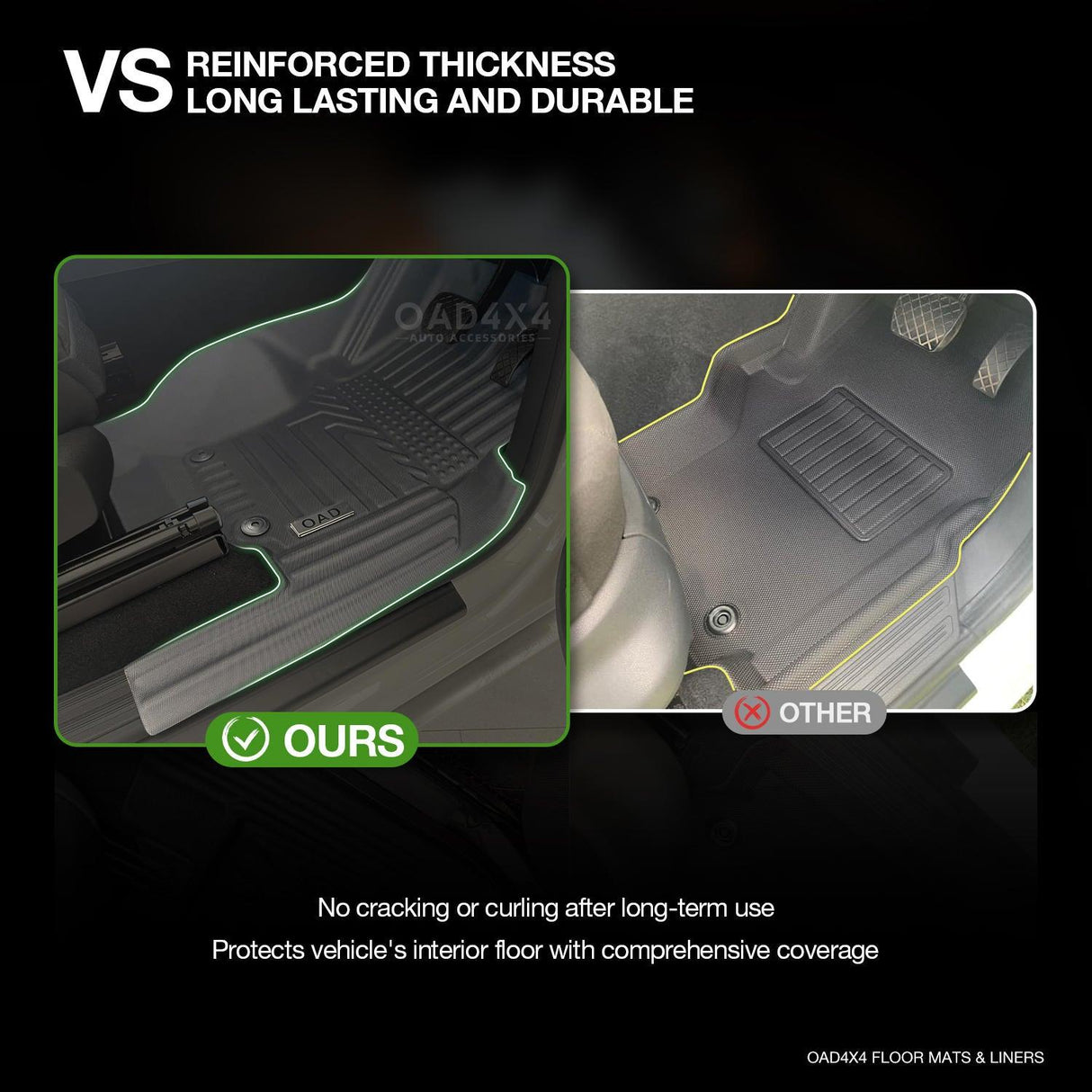 5D TPE Car Floor Mats for Volkswagen Amarok Single Cab 2H Series 2009-2022
