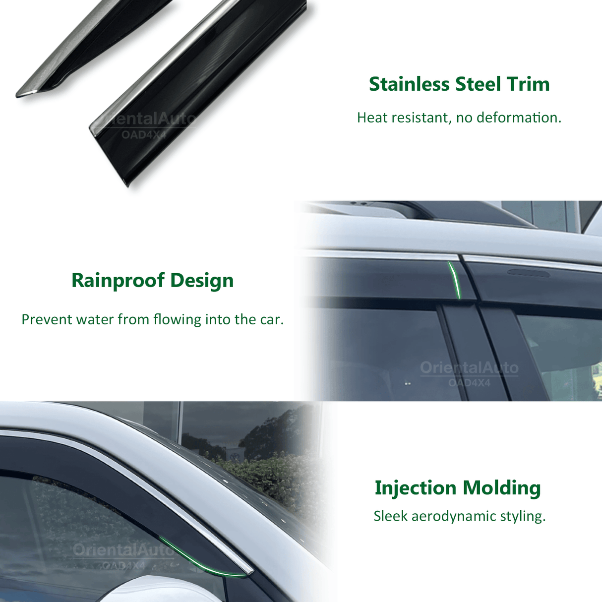 Stainless Edge Weather Shields for Toyota Land Cruiser 300 Series 2021-Onwards