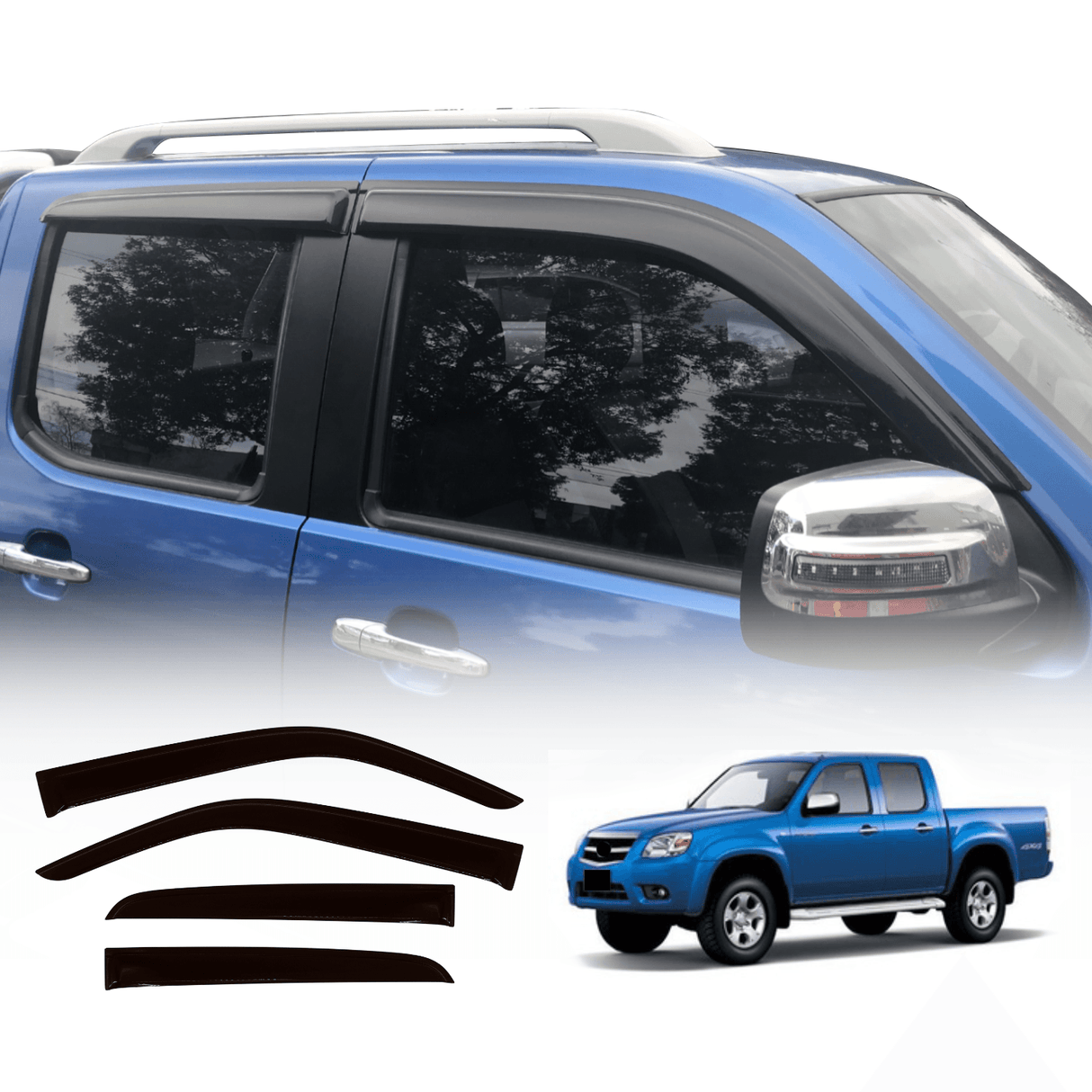 Luxury Weather Shields for Mazda BT50 BT-50 Dual Cab UN 2006-2011